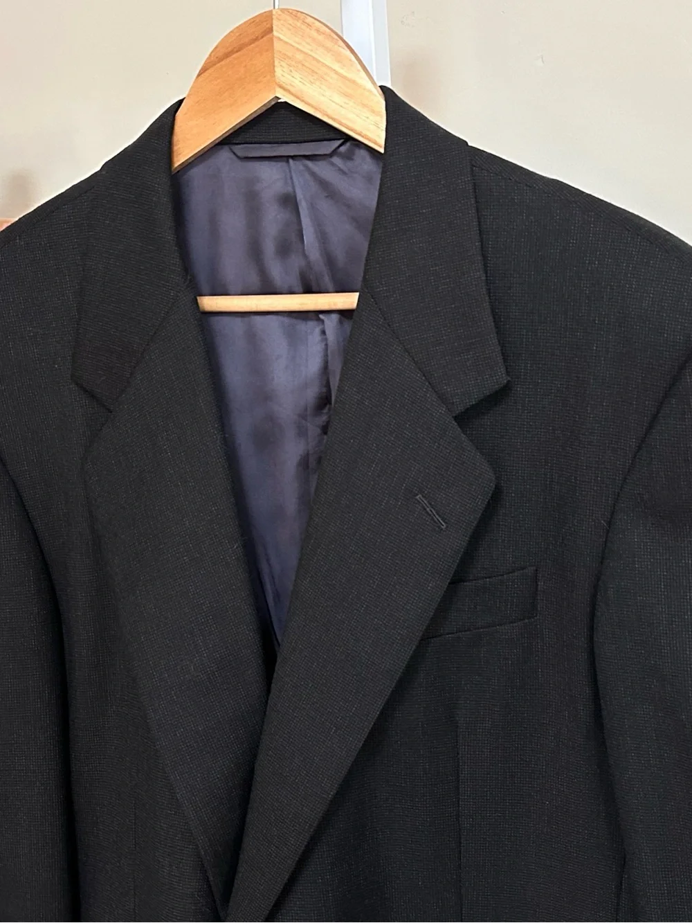 Hickey Freeman Loro Piana Super 120s Wool Suit Men’s 42S Black USA Union Made